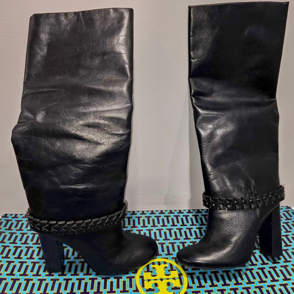 Tory Burch Blue Leather Sarava Boots